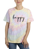 Happy Quote Tie Dye Tee -SmartPrintsInk Designs