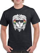 Dreads Lion With Headphones T-shirt -SmartPrintsInk Designs