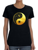 Ying And Yang Sun And Moon Shaped T-shirt -SmartPrintsInk Designs