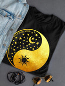 Ying And Yang Sun And Moon Shaped T-shirt -SmartPrintsInk Designs