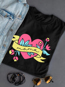 Mama Heart Ribbon Shaped T-shirt -SmartPrintsInk Designs