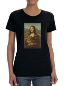 Mona Lisa With A Cat T-shirt -SmartPrintsInk Designs