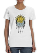Sun And Moon Closed Eyes T-shirt -SmartPrintsInk Designs