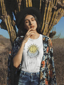 Sun And Moon Closed Eyes T-shirt -SmartPrintsInk Designs