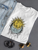 Sun And Moon Closed Eyes T-shirt -SmartPrintsInk Designs