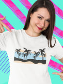 Dark Beach Shaped T-shirt -SmartPrintsInk Designs