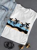 Dark Beach Shaped T-shirt -SmartPrintsInk Designs