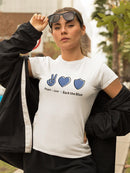 Peace Love Back The Blue Shaped T-shirt -SmartPrintsInk Designs