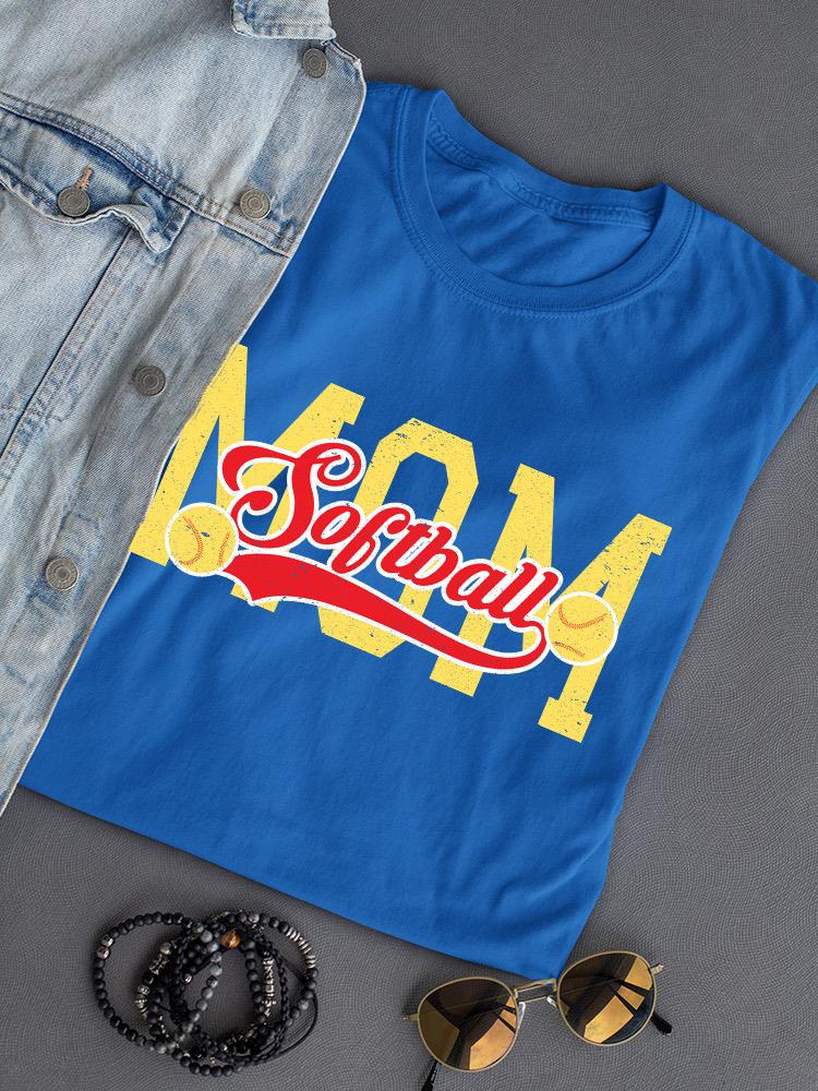 Mom Softball Shaped T-shirt -SmartPrintsInk Designs