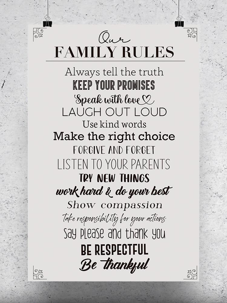 Our Family Rules Wall Art -SmartPrintsInk Designs