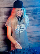 Words Fail Music Speaks Shaped T-shirt -SmartPrintsInk Designs