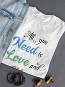 Love And Music Shaped T-shirt -SmartPrintsInk Designs