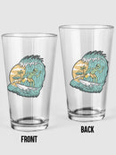 Alien Surfing Pint Glass -SmartPrintsInk Designs