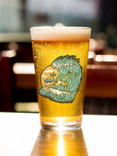 Alien Surfing Pint Glass -SmartPrintsInk Designs