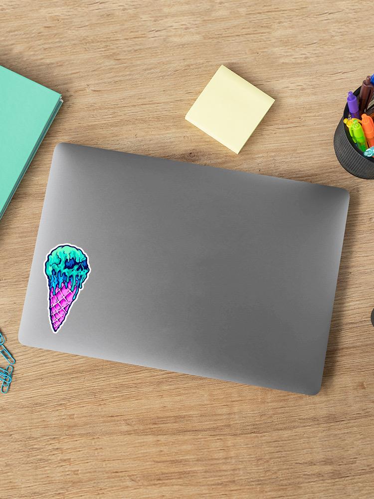 Melting Ice Cream Skull Sticker -SmartPrintsInk Designs
