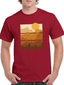 Mountiains Panels And Sun T-shirt -SmartPrintsInk Designs
