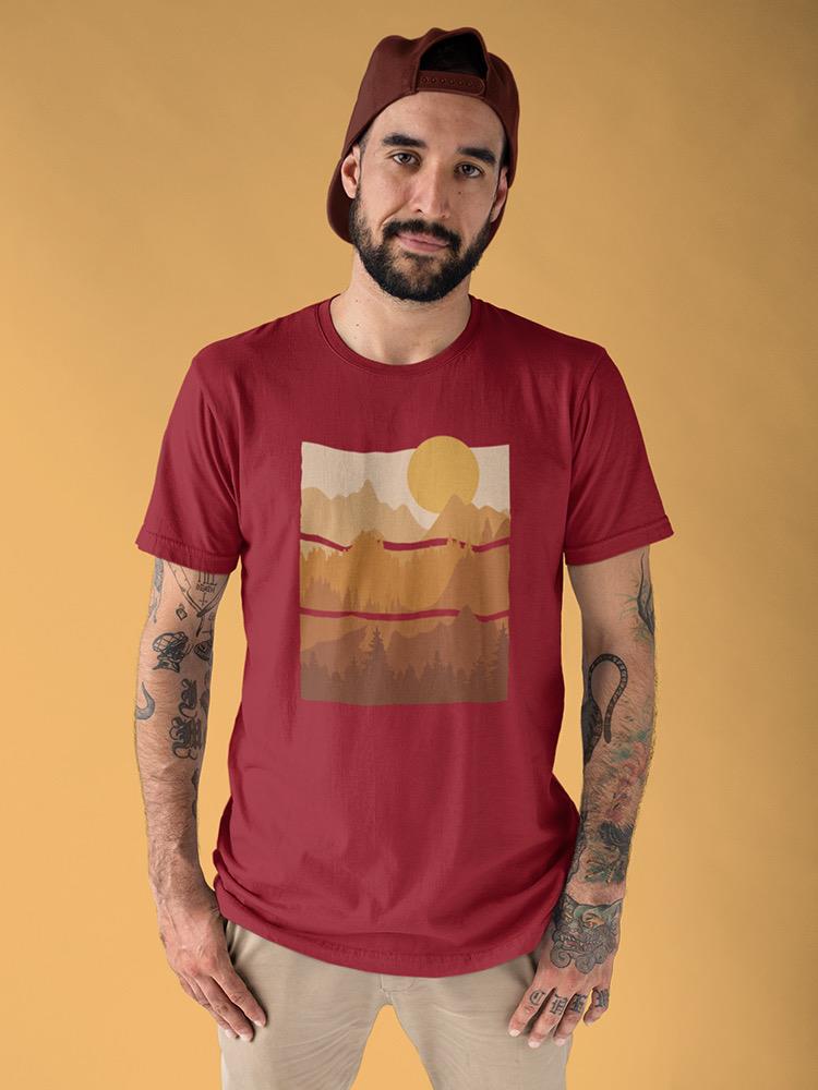 Mountiains Panels And Sun T-shirt -SmartPrintsInk Designs