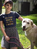 Petting Dogs Is My Cardio Shaped T-shirt -SmartPrintsInk Designs