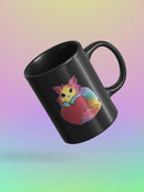 Colorful Cat And A Heart Mug -SmartPrintsInk Designs