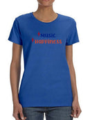 More Music Happiness Quote Shaped T-shirt -SmartPrintsInk Designs