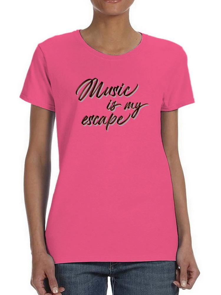 Music Is My Escape Quote Shaped T-shirt -SmartPrintsInk Designs