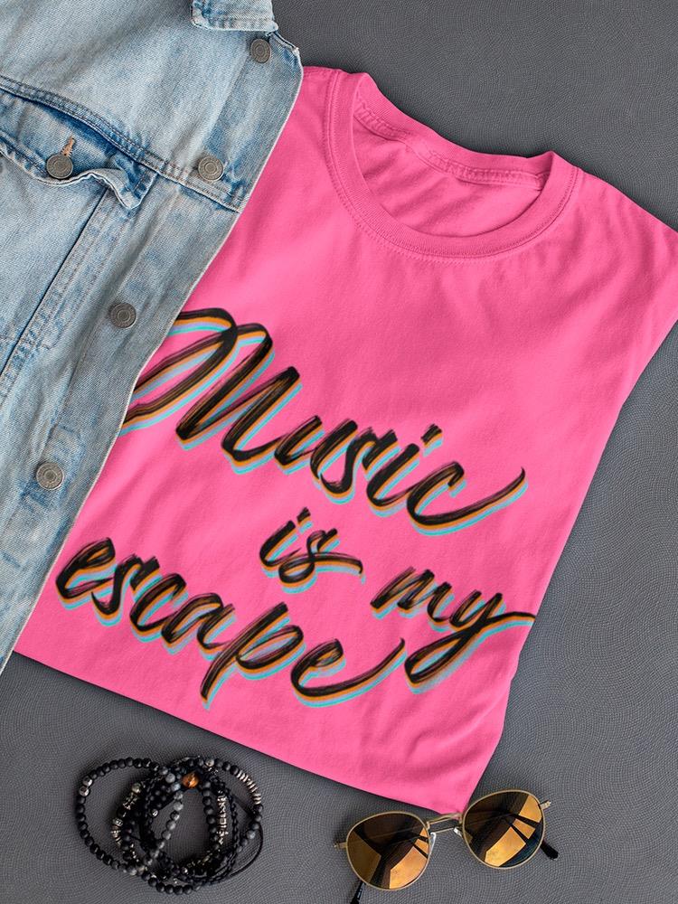 Music Is My Escape Quote Shaped T-shirt -SmartPrintsInk Designs