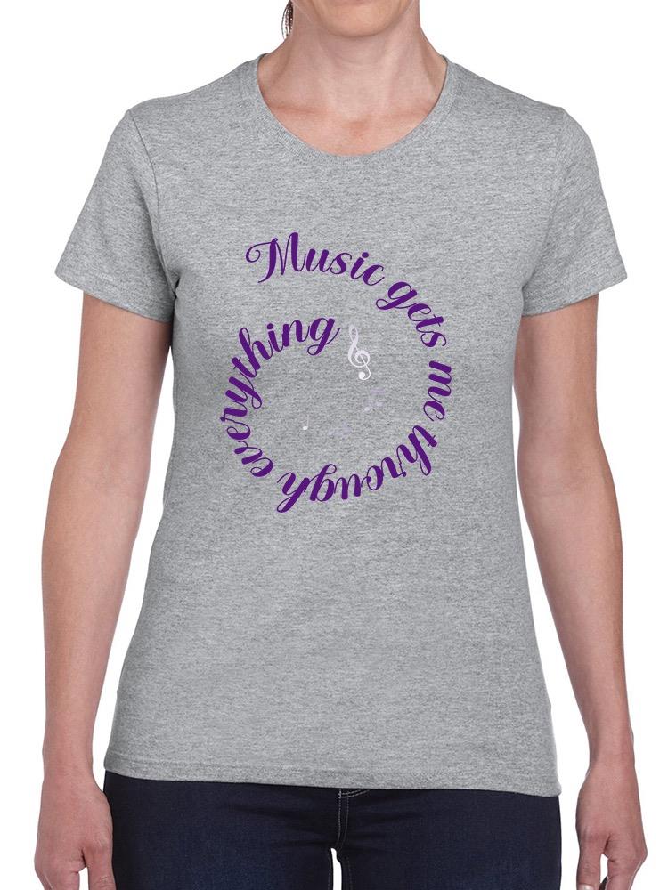 Music Gets Me Spiral Quote Shaped T-shirt -SmartPrintsInk Designs