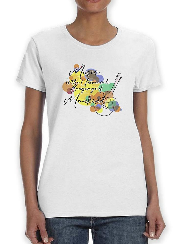 Music Is Universal Quote Shaped T-shirt -SmartPrintsInk Designs