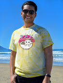 Ramen Neko Bowl Faded Art Tie Dye Tee -SmartPrintsInk Designs