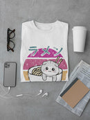 Ramen Neko Bowl Faded Art T-shirt -SmartPrintsInk Designs