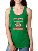 Just A Girl Loves Ramen Art T-shirt -SmartPrintsInk Designs