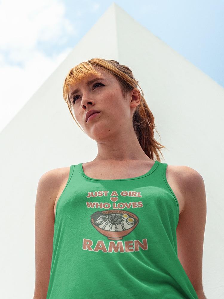 Just A Girl Loves Ramen Art T-shirt -SmartPrintsInk Designs