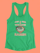 Just A Girl Loves Ramen Art T-shirt -SmartPrintsInk Designs