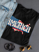 America Map Shaped T-shirt -SmartPrintsInk Designs
