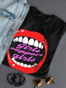 Girls Support Girls Shaped T-shirt -SmartPrintsInk Designs