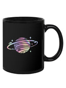 Neon Planet With A Ring Mug -SmartPrintsInk Designs