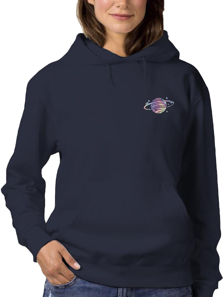 Neon Planet With A Ring Hoodie -SmartPrintsInk Designs
