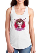 Geisha Woman Racerback Tank -SmartPrintsInk Designs
