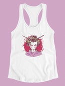 Geisha Woman Racerback Tank -SmartPrintsInk Designs