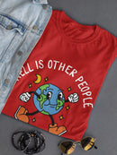 Hell Is Other People Shaped T-shirt -SmartPrintsInk Designs