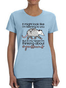 I'm Thinking About Opossums T-shirt -SmartPrintsInk Designs
