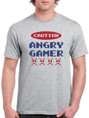 Caution Angry Gamer T-shirt -SmartPrintsInk Designs