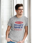 Caution Angry Gamer T-shirt -SmartPrintsInk Designs