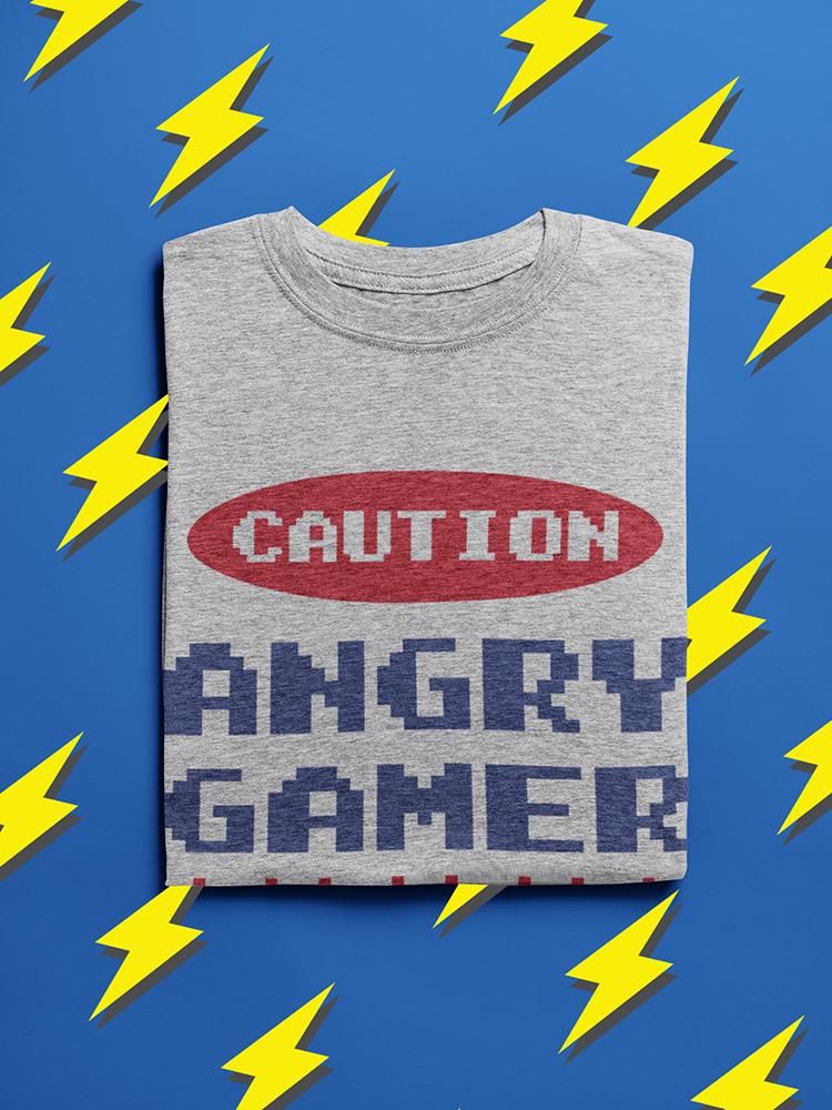 Caution Angry Gamer T-shirt -SmartPrintsInk Designs