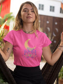 Flowers And The Moon T-shirt -SmartPrintsInk Designs