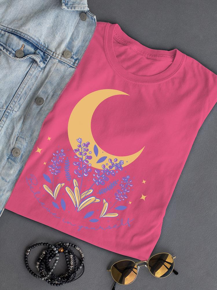 Flowers And The Moon T-shirt -SmartPrintsInk Designs