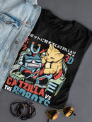 Catzilla Vs The Robots Shaped T-shirt -SmartPrintsInk Designs