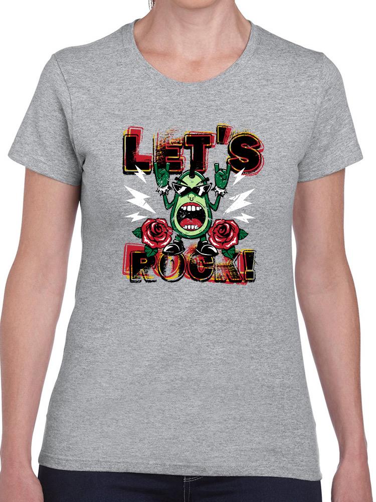 Let's Rock! Avocado Shaped T-shirt -SmartPrintsInk Designs