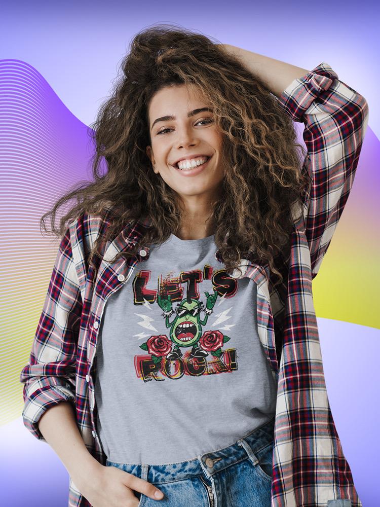Let's Rock! Avocado Shaped T-shirt -SmartPrintsInk Designs