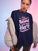 She Became Her Own Hero Shaped T-shirt -SmartPrintsInk Designs